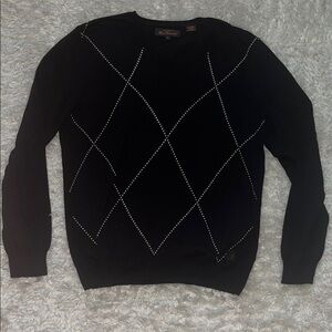 Men's Ben Sherman Black Sweater with Diamond Pattern